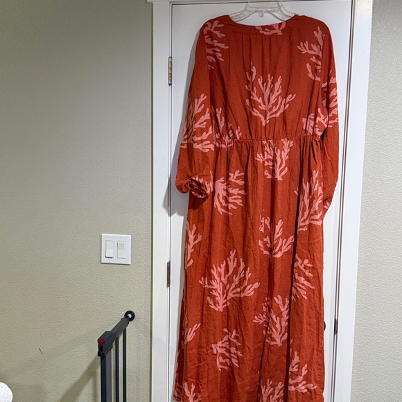 Ava & Viv Rust and Pink 3/4 Sleeve Dress - Picture 5 of 6